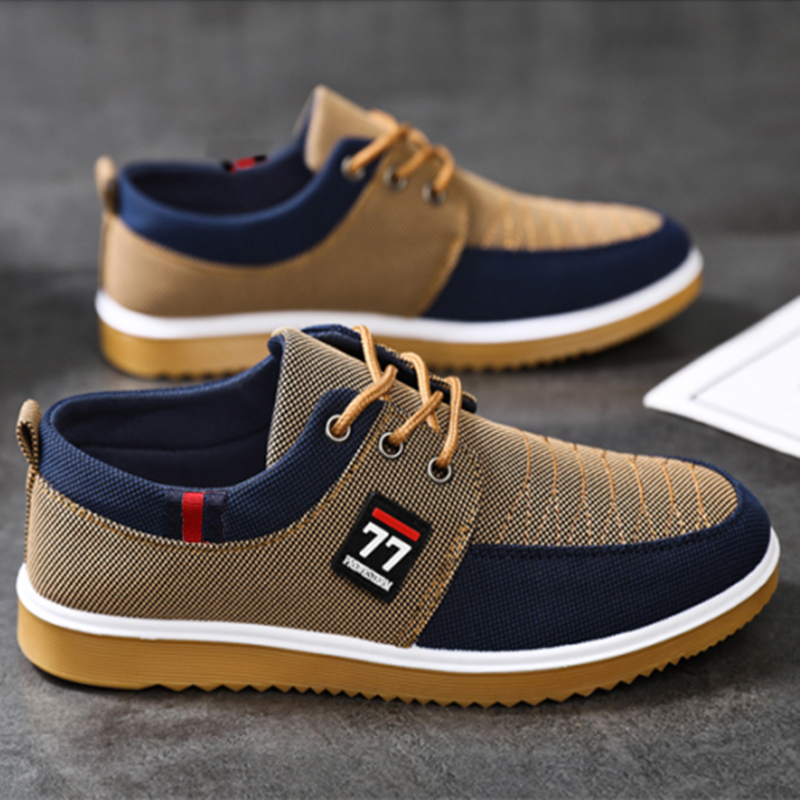 New Fashionable Trendy Men's S - Knit Fabric Lace Up Sneakers recension och pris