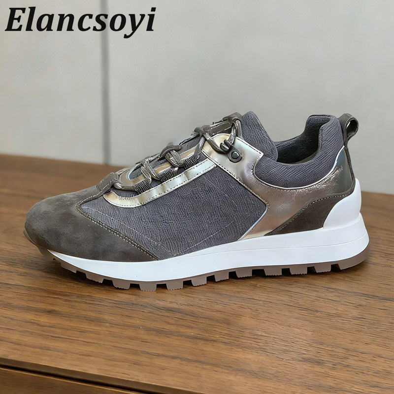 Sneakers Women Lace Up String  - Knit Fabric Lace Up Sneakers recension och pris