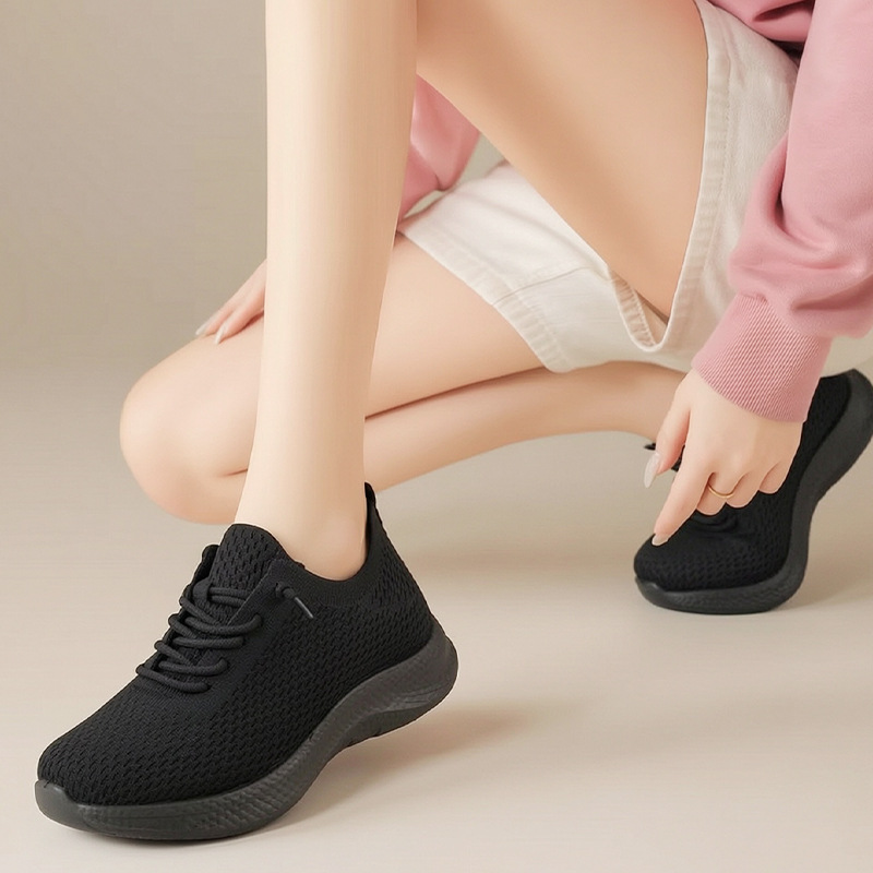 Summer Ladies Breathable Mesh  - Knit Fabric Lace Up Sneakers recension och pris