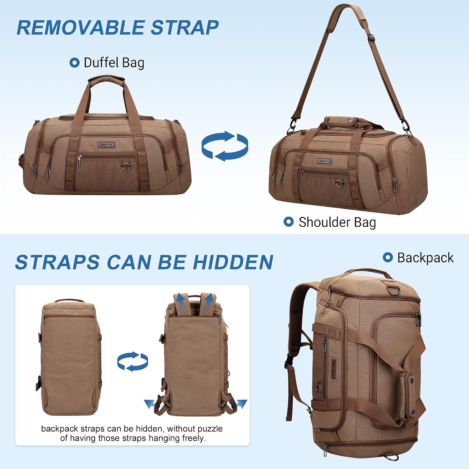 Canvas Duffle Bag for Men 3 in - Men'S Shoes recension och pris