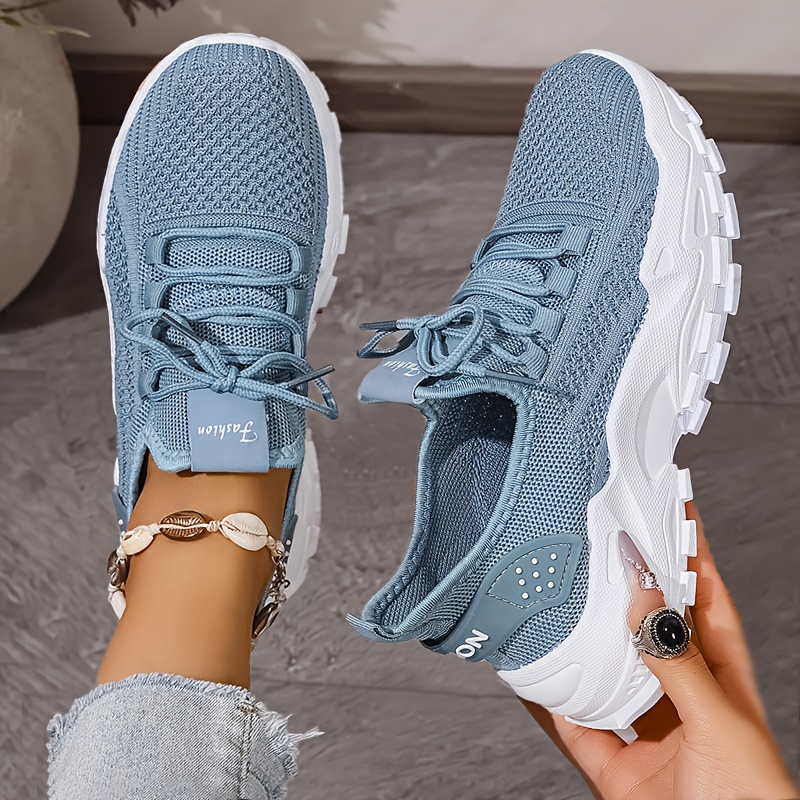 Breathable Knit Sneakers Fashi - Knit Fabric Lace Up Sneakers recension och pris