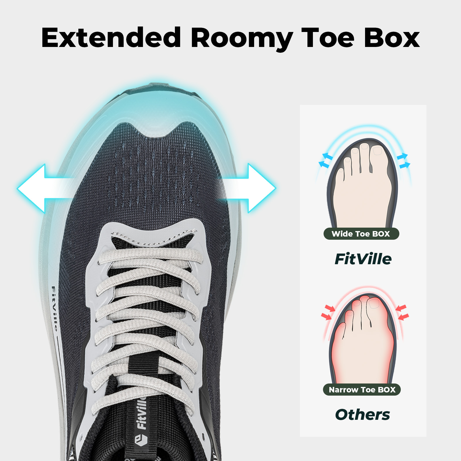 FitVille Wide Sports Shoes Wea - Anti Slip Trail Running Sneakers recension och pris