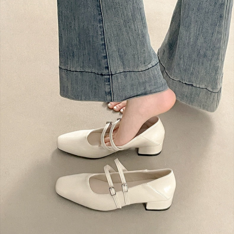 Square Toe Low Heel Women Silv - Women'S Shoes recension och pris
