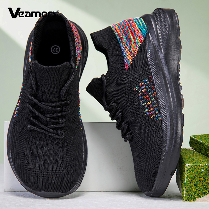 Breathable Mesh Sock Sneakers  - Knit Fabric Lace Up Sneakers recension och pris