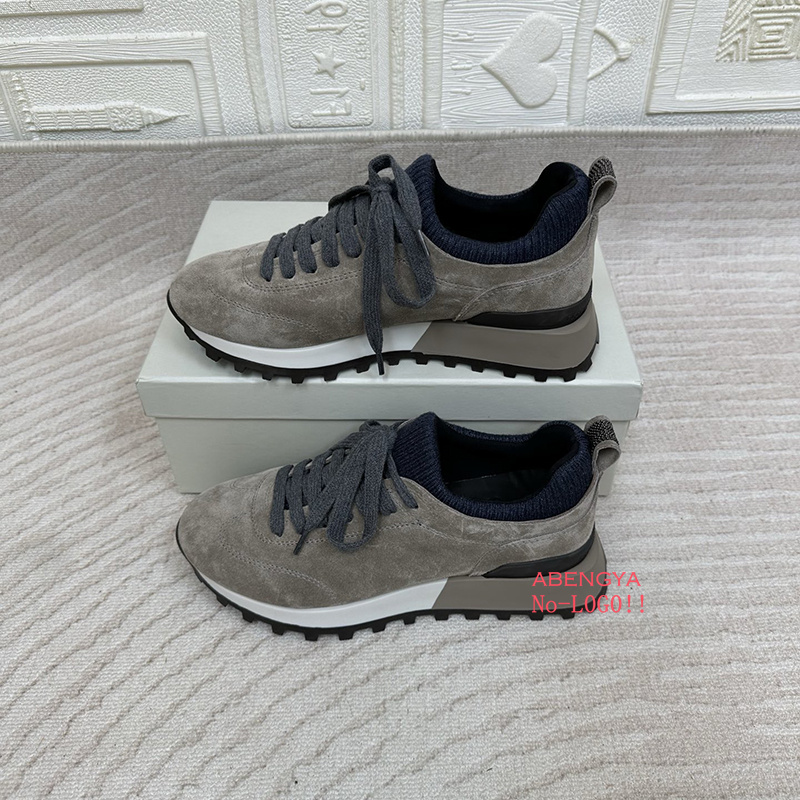 2025 White Knitted Suede Flat  - Knit Fabric Lace Up Sneakers recension och pris